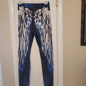New Exercise Pants - Spandex - x-large blue w/ lines